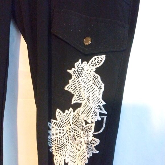 WHBM Cargo Leggings XXS Ruched Hem Romantic Utility Balletcore Coquette Lace - Picture 3 of 12